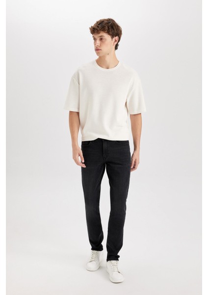 Pedro Slim Fit Dar Kalıp Normal Bel Dar Paça Siyah Jean Pantolon R8788AZ24SP fiyatları
