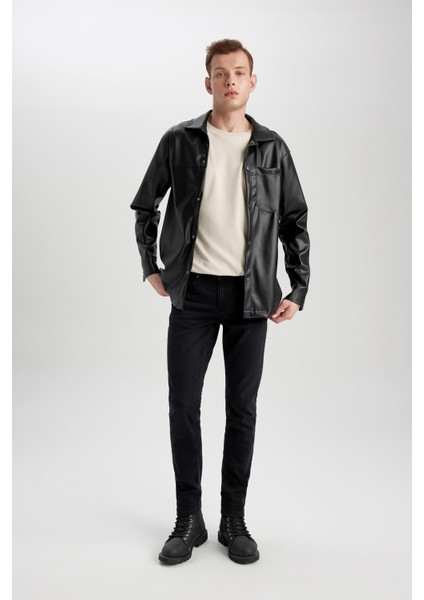 Carlo Skinny Fit Ekstra Dar Kalıp Normal Bel Ekstra Dar Paça Siyah Jean Pantolon S2285AZ24SP modelleri