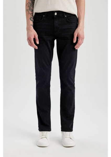 Carlo Skinny Fit Ekstra Dar Kalıp Normal Bel Ekstra Dar Paça Siyah Jean Pantolon S2285AZ24SP fırsatları