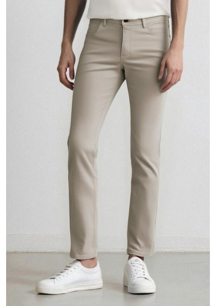Yazlık Chino Kanvas Pantolon Slim Fit Dar Kesim Cepli Dar Paça T1055AZ24SP
