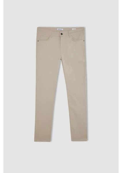 Yazlık Chino Kanvas Pantolon Slim Fit Dar Kesim Cepli Dar Paça T1055AZ24SP