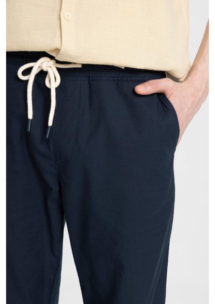 %100 Pamuk Yazlık Jogger Pantolon Dar Paça Beli Bağcıklı Lastikli Cepli Z6475AZ24SP fırsatları