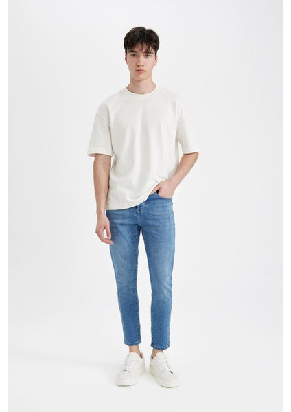 Skinny Crop Fit Dar Rahat Kalıp Normal Bel Ekstra Dar Paça Jean Pantolon C9744AX24SP fiyatları