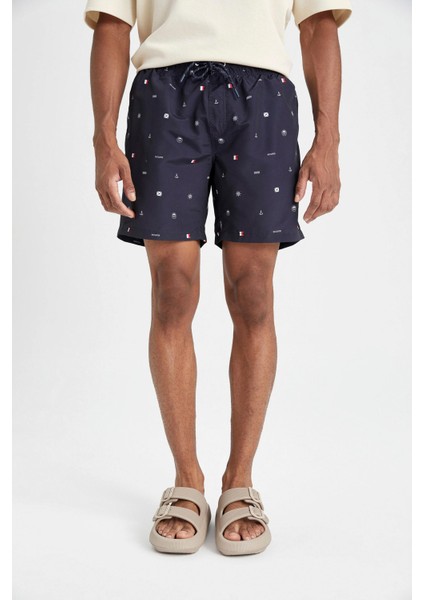 Regular Fit Desenli File Astarlı Kısa Boy Deniz Şortu M8328AZ24HS indirimleri