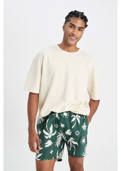 Regular Fit Desenli File Astarlı Kısa Boy Deniz Şortu D4517AX24HS modelleri