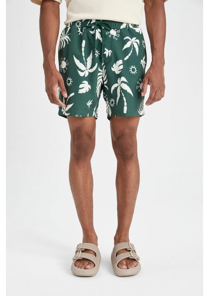 Regular Fit Desenli File Astarlı Kısa Boy Deniz Şortu D4517AX24HS indirimleri