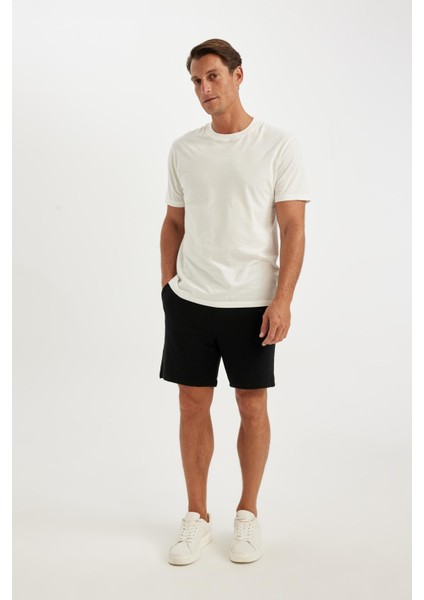 Regular Fit Cepli Jakarlı Basic Düz Şort D5107AX24SM fiyatları