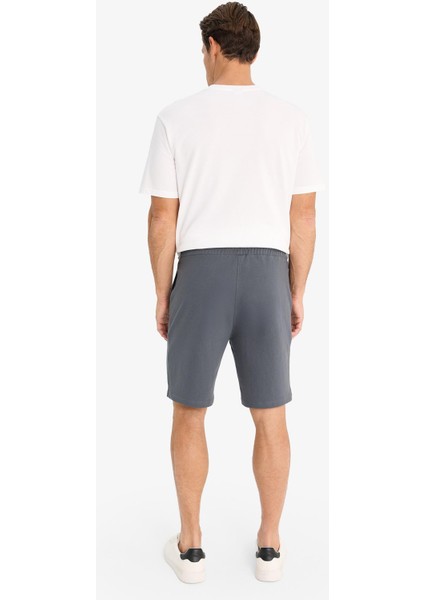 Slim Fit Dar Kesim Cepli Basic Düz Bermuda Şort W1105AZ24SM