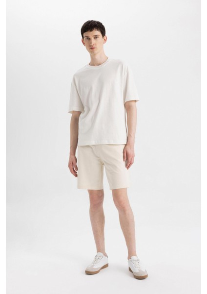 Slim Fit Dar Kesim Cepli Basic Düz Bermuda Şort W1105AZ24SM