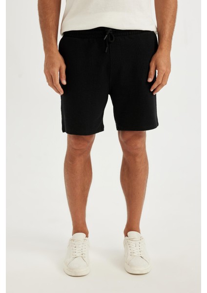 Regular Fit Cepli Jakarlı Basic Düz Şort D5107AX24SM fırsatları