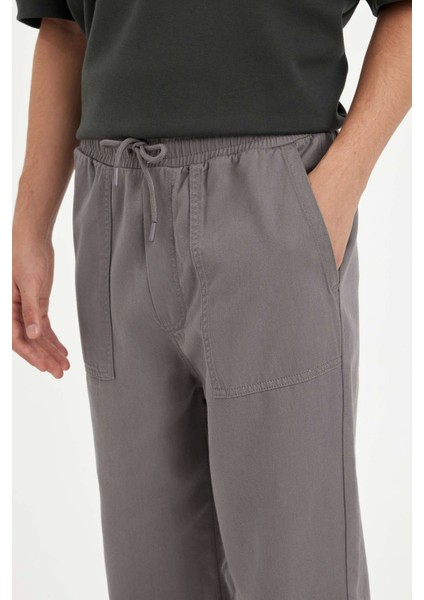 %100 Pamuk Yazlık Jogger Pantolon Wide Leg Bol Rahat Kesim Paraşüt Beli Bağcıklı Geniş Bol Paça C9159AX24AU indirimleri