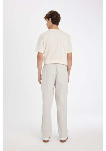 %100 Pamuk Yazlık Jogger Pantolon Wide Leg Bol Rahat Kesim Paraşüt Beli Bağcıklı Geniş Bol Paça C9159AX24AU