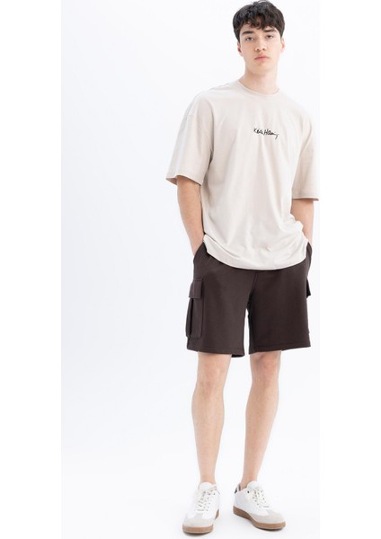 Regular Fit Kargo Cepli Basic Düz Bermuda Şort D0476AX24SM fiyatları