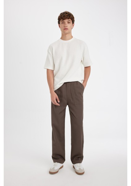 %100 Pamuk Yazlık Jogger Pantolon Wide Leg Bol Rahat Kesim Paraşüt Beli Bağcıklı Geniş Bol Paça C9159AX24AU modelleri