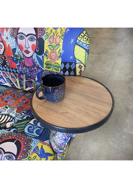 Koltuk Yanı Sehpa Oval Yuvarlak Yan Sehpa 5096 fırsatları