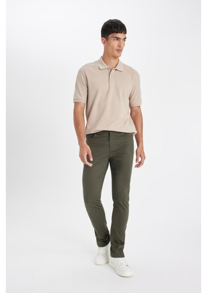 Pantolon Slim Fit Dar Kesim Cepli Dar Paça C9436AX24AU