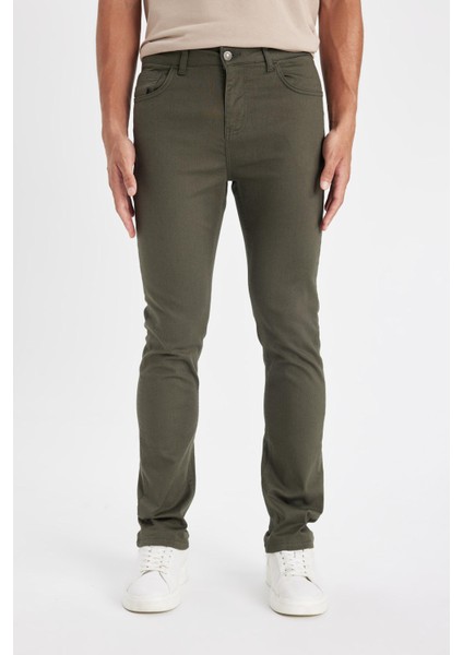 Pantolon Slim Fit Dar Kesim Cepli Dar Paça C9436AX24AU