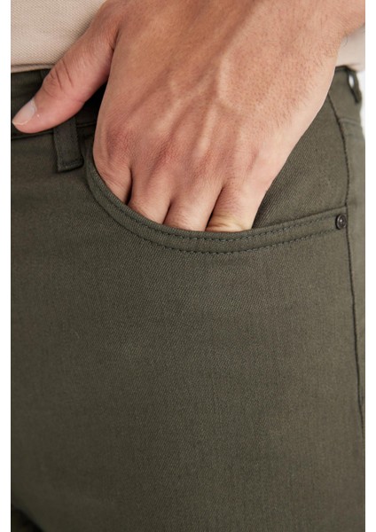 Pantolon Slim Fit Dar Kesim Cepli Dar Paça C9436AX24AU