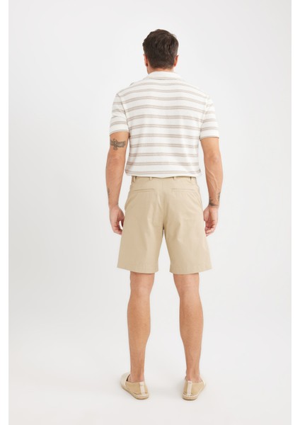 %100 Pamuk Regular Fit Gabardin Bermuda Şort C7684AX25SP