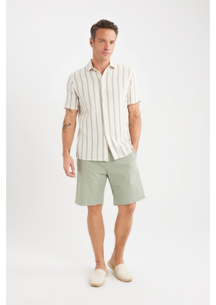 %100 Pamuk Regular Fit Gabardin Bermuda Şort C7684AX25SP modelleri