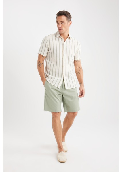 %100 Pamuk Regular Fit Gabardin Bermuda Şort C7684AX25SP indirimleri