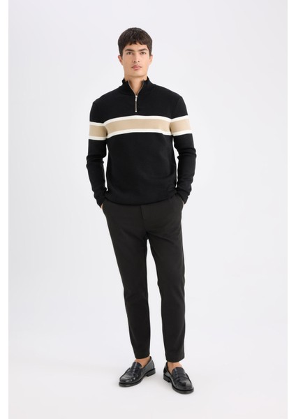 Tailored Fit Normal Kesim Düz Paça Her Yöne Esneyen Yazlık Kumaş Pantolon C7508AX25SP