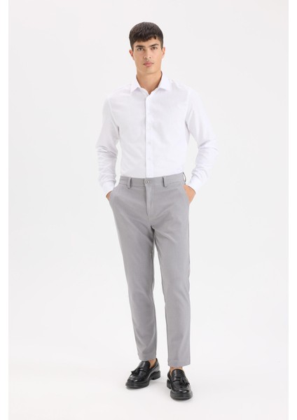 Tailored Fit Normal Kesim Düz Paça Her Yöne Esneyen Yazlık Kumaş Pantolon C7508AX25SP