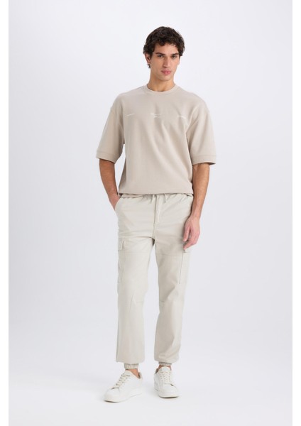 Regular Gabardin Jogger Pantolon Kargo Cepli Beli Paçası Lastikli C9163AX25SP