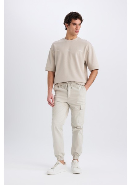 Regular Gabardin Jogger Pantolon Kargo Cepli Beli Paçası Lastikli C9163AX25SP fiyatları
