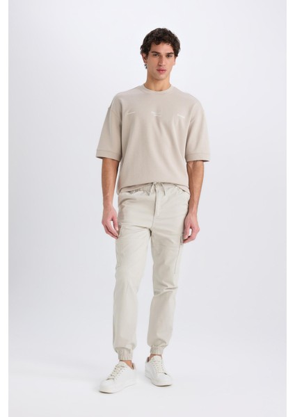 Regular Gabardin Jogger Pantolon Kargo Cepli Beli Paçası Lastikli C9163AX25SP fırsatları