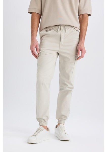 Regular Gabardin Jogger Pantolon Kargo Cepli Beli Paçası Lastikli C9163AX25SP indirimleri