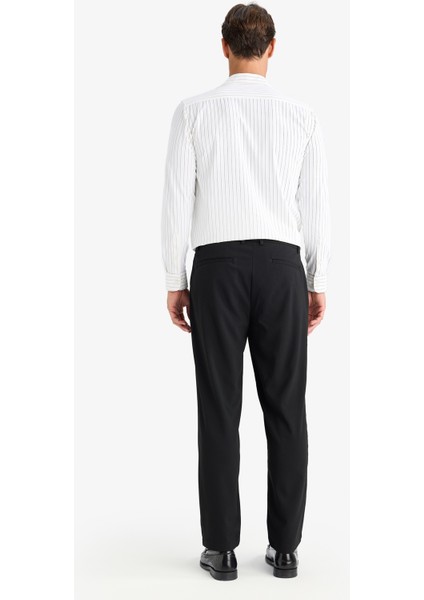 Yazlık Kumaş Pileli Pantolon Tailored Regular Fit Normal Kesim Basic Düz Cepli Düz Paça A7273AX25SP