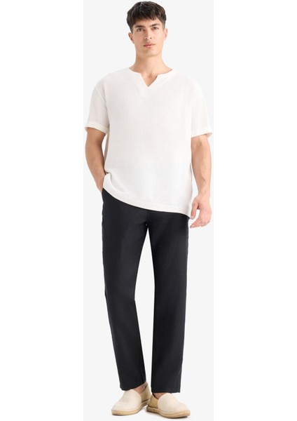 %100 Keten Relax Fit Rahat Kesim Düz Paça Yazlık Pantolon C1117AX25SP fiyatları