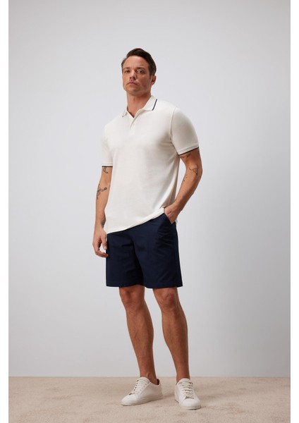 %100 Pamuk Regular Fit Gabardin Bermuda Şort C7684AX25SP
