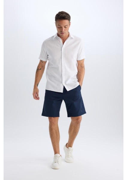 %100 Pamuk Regular Fit Gabardin Bermuda Şort C7684AX25SP fırsatları