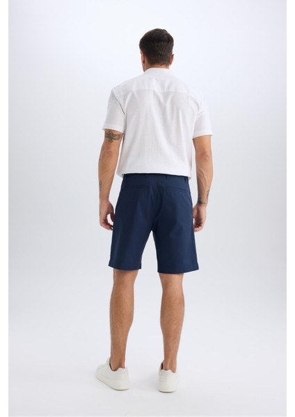 %100 Pamuk Regular Fit Gabardin Bermuda Şort C7684AX25SP