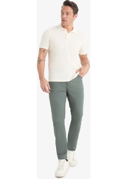 Yazlık Gabardin Chino Kanvas Pantolon Slim Fit Dar Kesim Dar Paça Cepli B2089AX25SP
