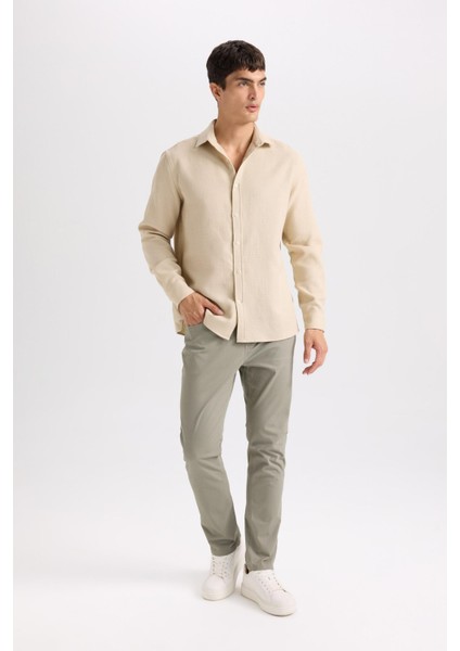 Yazlık Gabardin Chino Kanvas Pantolon Slim Fit Dar Kesim Dar Paça Cepli B2089AX25SP fırsatları