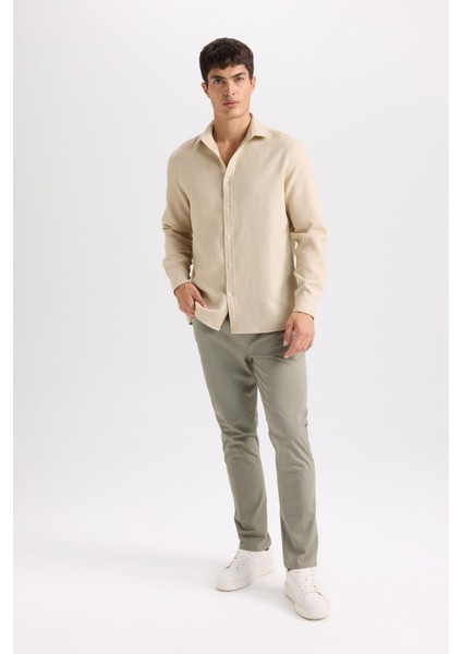 Yazlık Gabardin Chino Kanvas Pantolon Slim Fit Dar Kesim Dar Paça Cepli B2089AX25SP indirimleri
