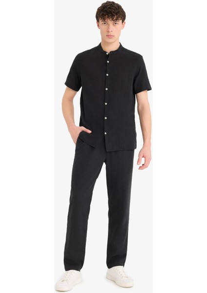 Relax Fit Rahat Kesim Dar Paça Keten Karışımlı Yazlık Pantolon C1140AX25SM