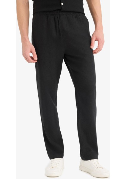 Relax Fit Rahat Kesim Dar Paça Keten Karışımlı Yazlık Pantolon C1140AX25SM fırsatları