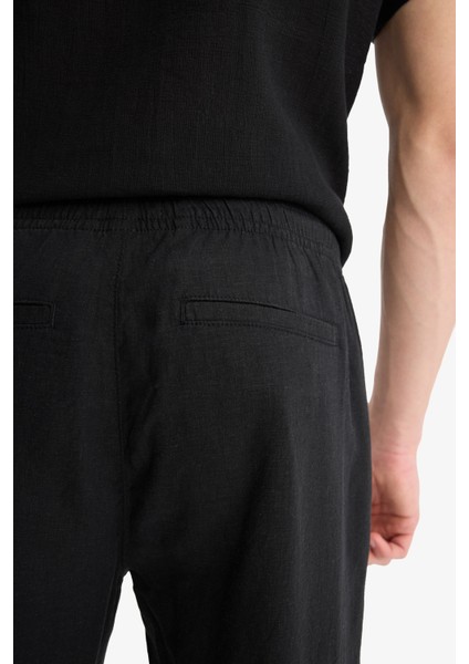 Relax Fit Rahat Kesim Dar Paça Keten Karışımlı Yazlık Pantolon C1140AX25SM