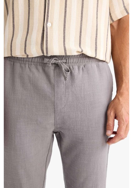 %100 Pamuk Relax Fit Rahat Kesim Yazlık Müslin Kısa Paça Pamuklu Jogger Pantolon D6260AX25SP indirimleri