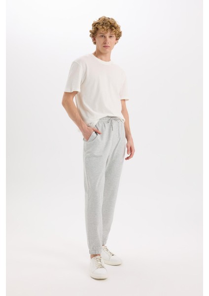 Regular Fit Eşofman Altı Cepli Basic Düz Beli Bağcıklı Lastikli Paça D4416AX25SP