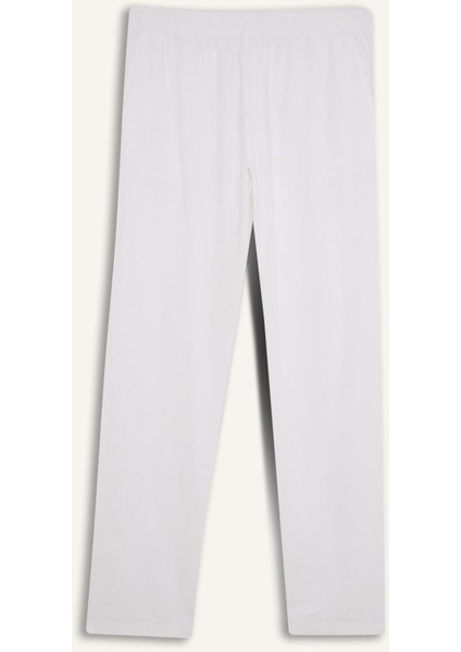 Relax Fit Rahat Kesim Dar Paça Keten Karışımlı Yazlık Pantolon C1140AX25SM