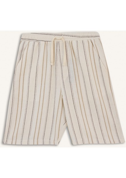 Regular Fit Jakarlı Çizgili Bermuda Şort E0808AX25SM fiyatları