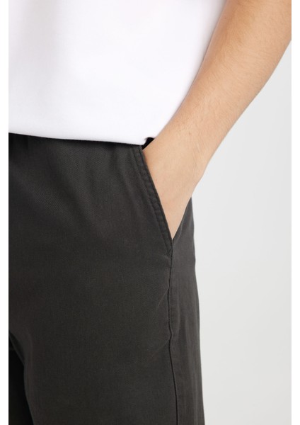 %100 Pamuk Jogger Gabardin Pantolon Beli Regular Fit Bağcıklı Lastikli Paça D5927AX24AU modelleri
