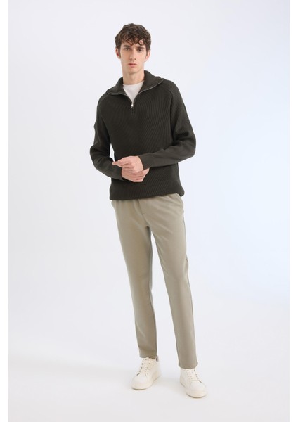 Jogger Pantolon Esnek Basic Düz Beli Bağcıklı Cepli Düz Paça