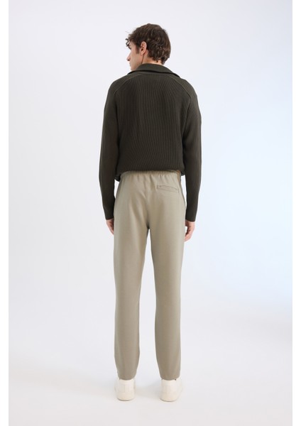 Jogger Pantolon Esnek Basic Düz Beli Bağcıklı Cepli Düz Paça