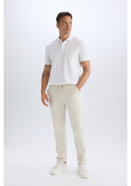 Jogger Pantolon Esnek Basic Düz Beli Bağcıklı Cepli Düz Paça C6022AX25SP